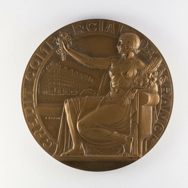Médaille Du Crédit Commercial De France Signée L. Bazor - Bronze, Années 1970