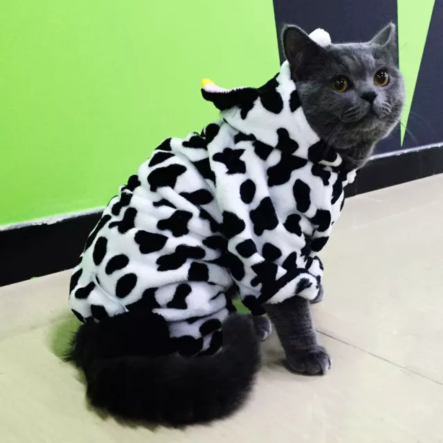 Milk Cow Pet Dog Cosplay Clothes Cat Costume Jumpsuit Winter Costume Puppy Coat