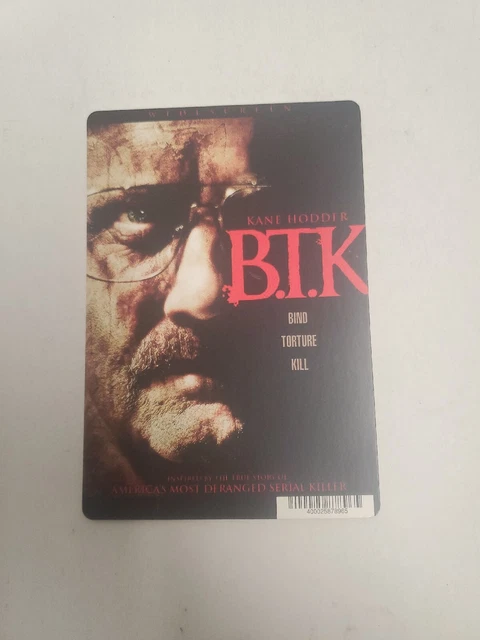 B.T.K Bind Torture Kill BLOCKBUSTER SHELF DISPLAY DVD BACKER CARD ONLY 5.5"X8"