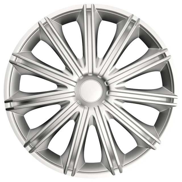 LEOPLAST Enjoliveurs 13'' pouces Cap De Roue Jeu Enjoliveur Auto argent CAPRI 13