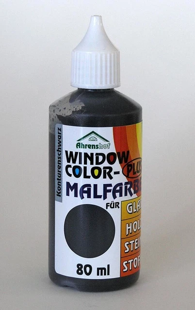 Ahrenshof Window Color Plus Konturenfarbe schwarz 80 ml