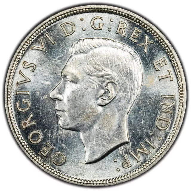 Canada 1947 Blunt 7 $1 Silver Dollar Coin - MS-62
