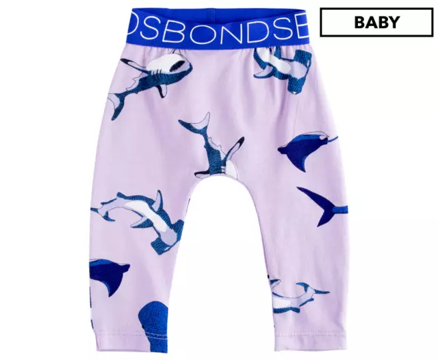 Bonds Newborn Baby Stretchies Leggings Pants size 0000 Colour Purple Shark