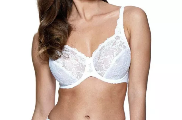 Charnos Superfit Bra Rosalind White Lace Size 38G Underwired Full Cup 116501