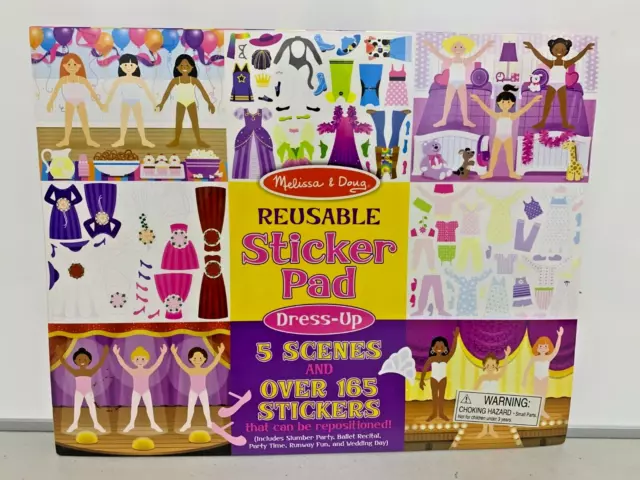 Melissa & Doug - Reusable Sticker Pad - 5 Scenes - Over 165 Stickers # 4198 New