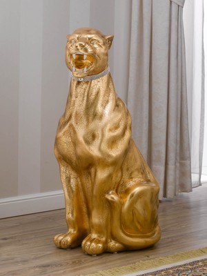 Avoria STATUA COPPIA DISTESA IN CERAMICA DECORO AVORIO FOGLIA ORO CON CRISTALLI 