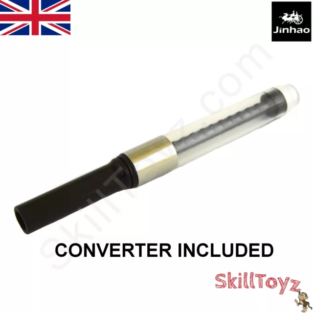 Jinhao 8802 Fountain Pen with converter Fine nib & 5 FREE Ink Cartridges UK Shop 3