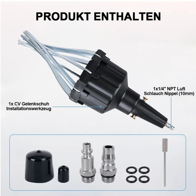 Achsmanschetten-Spreizer – Druckluft-Montagekegel 20–110 Mm, PA 6 GF30, Für Gummimanschetten, KFZ-Werkzeug Achsmanschetten-Spreizer – Druckluft-Montagekegel 20–110 Mm, PA 6 GF30, Für Gummimanschetten, KFZ-Werkzeug