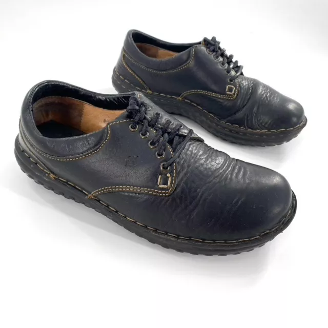 Born Womens Lace Up Oxford Sneakers Shoes Handcrafted Black Leather Sz 9/40 1/2