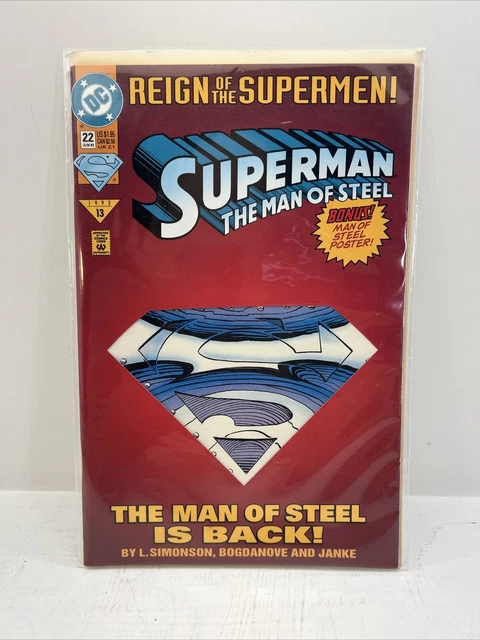 1993 Superman the Man of Steel is Back! #13 DC Comics #22 w/Poster