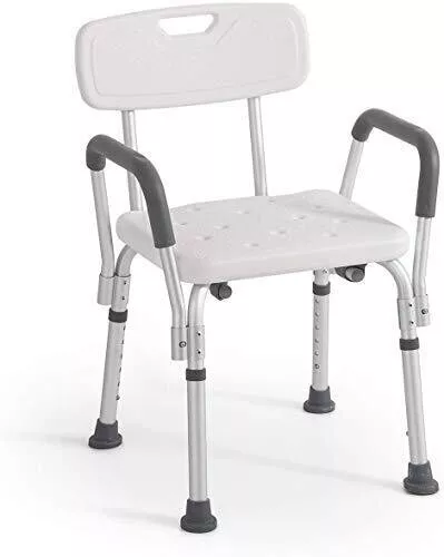 Sedia Doccia Con Schienale E Braccioli Regolabile Altezza Per Anziani Disabili