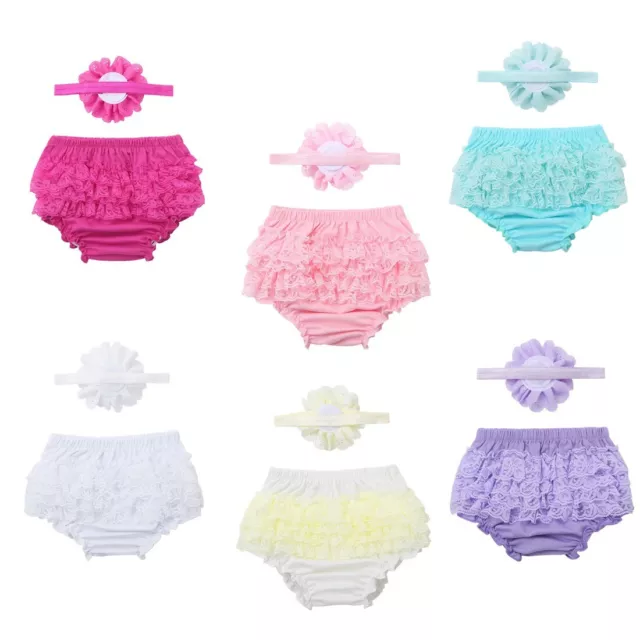 Newborn Baby Girl Birthday Bloomers Cake Diaper Cover Ruffled Shorts Photo Props