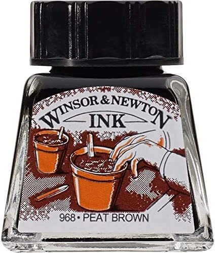 Tinta de dibujo de pintura Windsor & Newton WN469 marrón pete