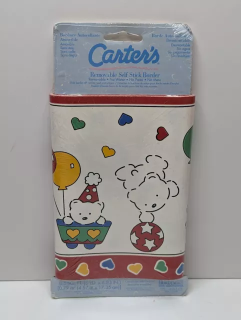 Carter's Balloon Bears Removable Self Stick Wall Border 5 Yards Vintage 1993