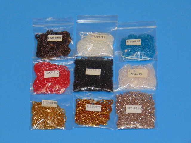 Czech 3 Cut 12/0 Seed Bead Hanks & Loose Vintage Variety Lot of 9 NOS