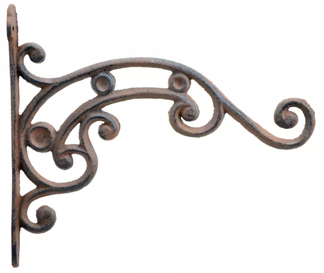 Plant Hanger Vine Brown Flower Basket Pot Hook Holder Decor Cast Iron 10.75" D