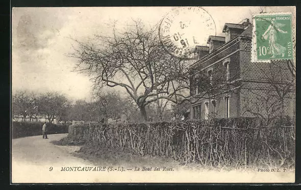 CPA Montcauvaire, le Bout des Rues 1922