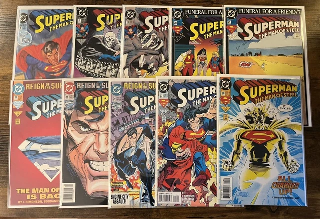 Lot of 10 Superman Man Of Steel #1 5 19 20 21 22 25 26 27 28 DC Comics 1991-1993