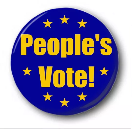 PEOPLE'S VOTE - 1 inch / 25mm Button Badge - Novelty EU Remain Brexit Europe