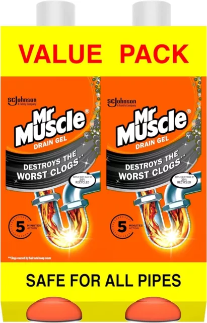 Mr Muscle Gel Drain Unblocker 2 x 1 Litre Best Product Uk