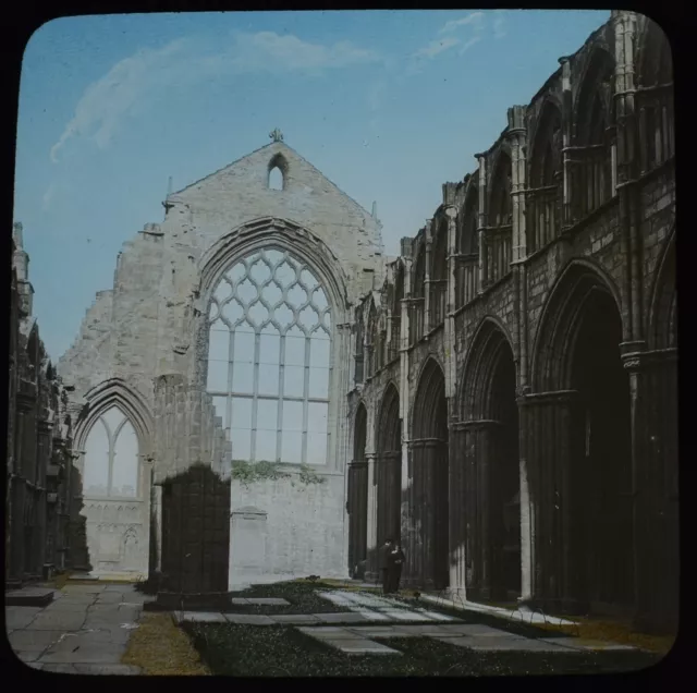 HOLYROOD CHAPEL EAST EDINBURGH SCOTLAND C1890 TINTED Magic Lantern Slide PHOTO