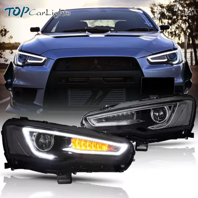 VLAND LED Projector Headlights For Mitsubishi Lancer/Evo 2008-2017(Audi Style)