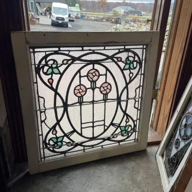 SG 4157 antique art deco Stained window 32 x 32.5