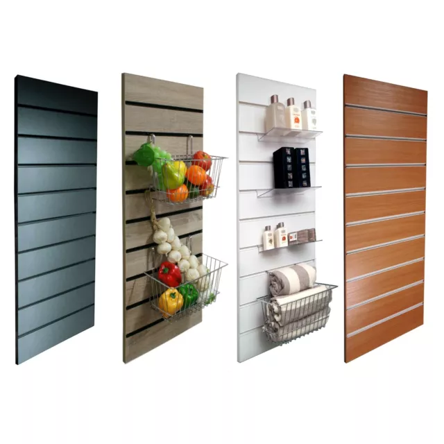 Slatwall Slim Panel Portrait 100x40cm Wall Mountable Shop Display Storage (D17+)