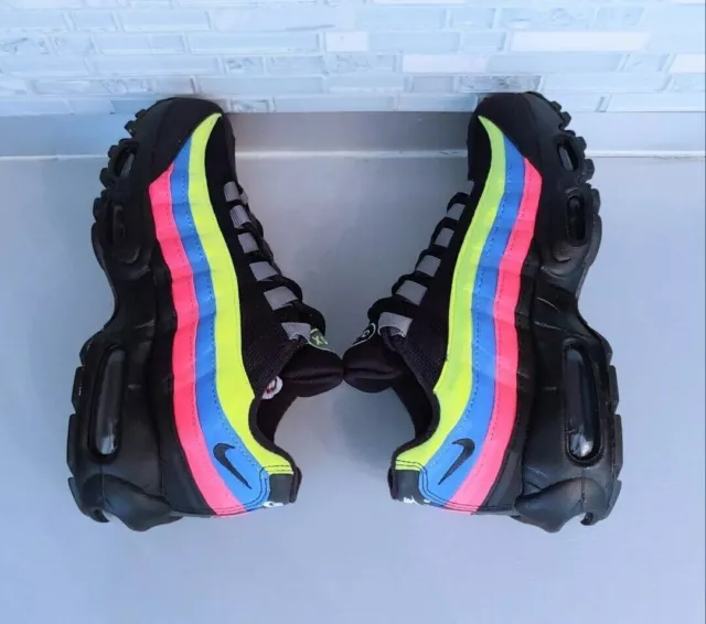 Nike Air Max 95 (GS) Big Kids' Shoes "Black/Neon"- New Sz 6.5 Youth