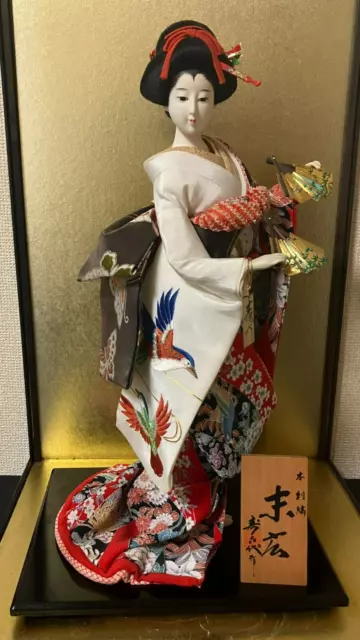 Vintage Japanese Doll Kimono Fans Geisha Maiko H:18.1in