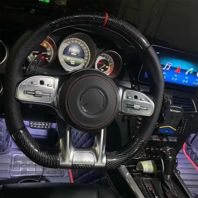 Real Carbon Fiber Steering Wheel For Mercedes-Benz AMG E63 G63 C63 GT CL63 S63