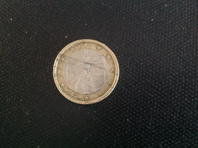 RARE PIÈCE de 1 euro Italie l' homme de Vitruve fauté EUR 1.200,00