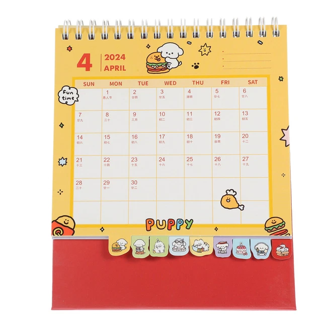 CALENDARIO DESKTOP CARTONI animati decorativi calendario 2024 per