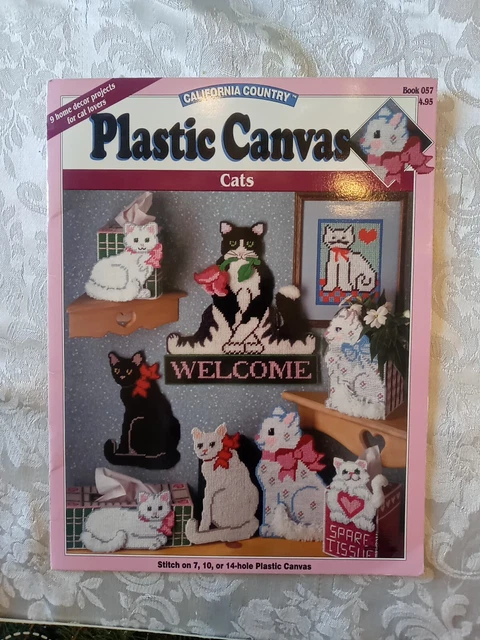 Calif Country Needlework Plastic Canvas Kitten Kitty Cats How To Book 9 Patterns