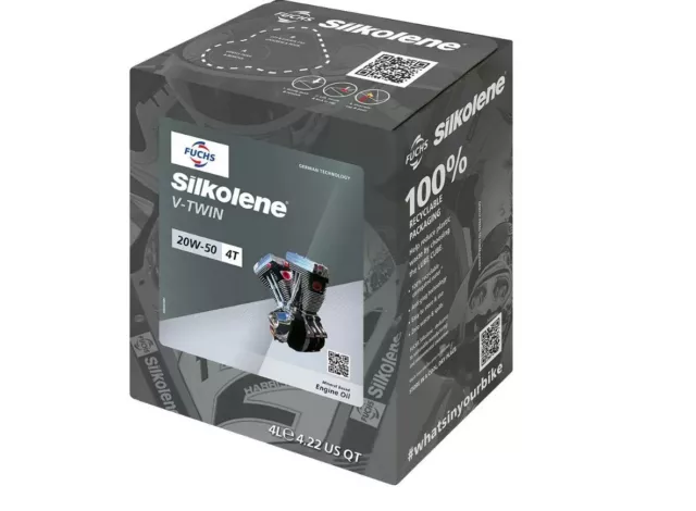 Fuchs Silkolene Harley, Metric V-Twin 20W50 Motorcycle Engine Oil 4 Litre New