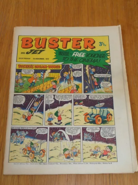 Buster And Jet 4Th November 1972 Fleetway British Weekly Comic (B)*