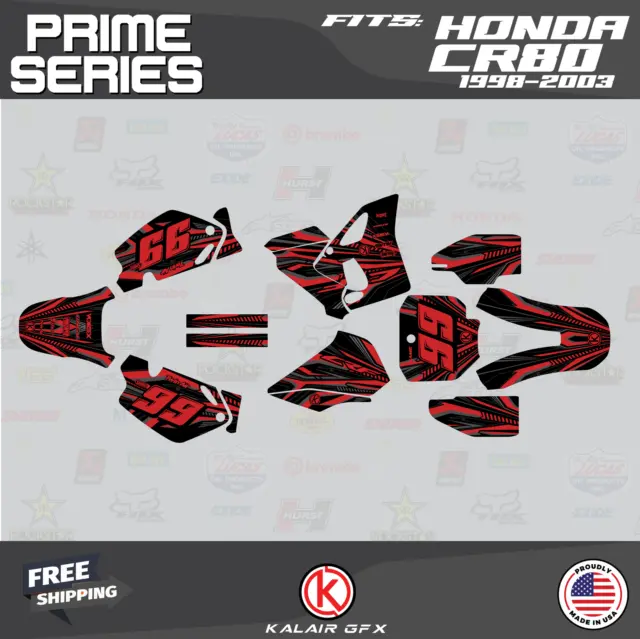 Graphics Kit for Honda CR80 (1998-2003)CR 80 Prime Series - Red-Shift