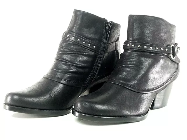 Bare Traps Rosea womens almond toe ankle fashion boots black leather sz 6.5 M