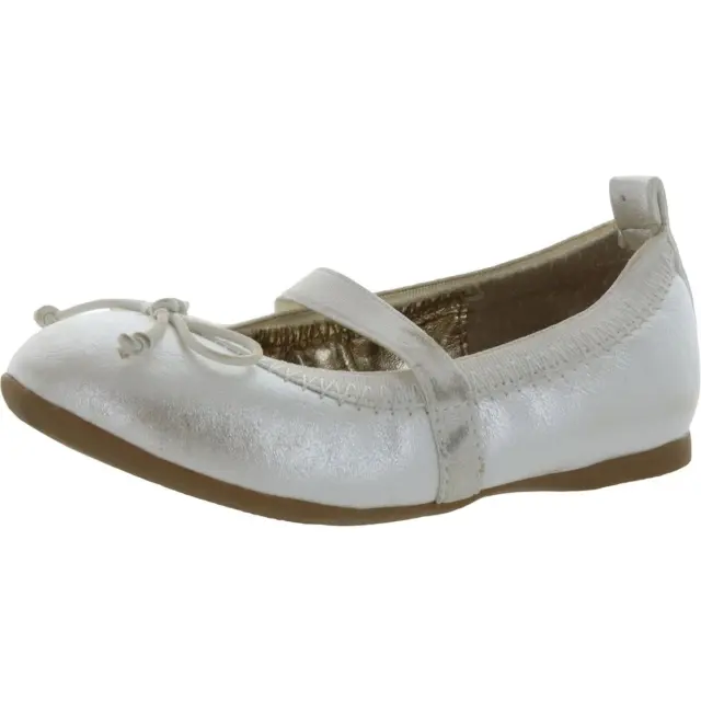 Nina Girls Esther White Bow Ballet Flats Shoes 7 Medium (B,M) Toddler  4602