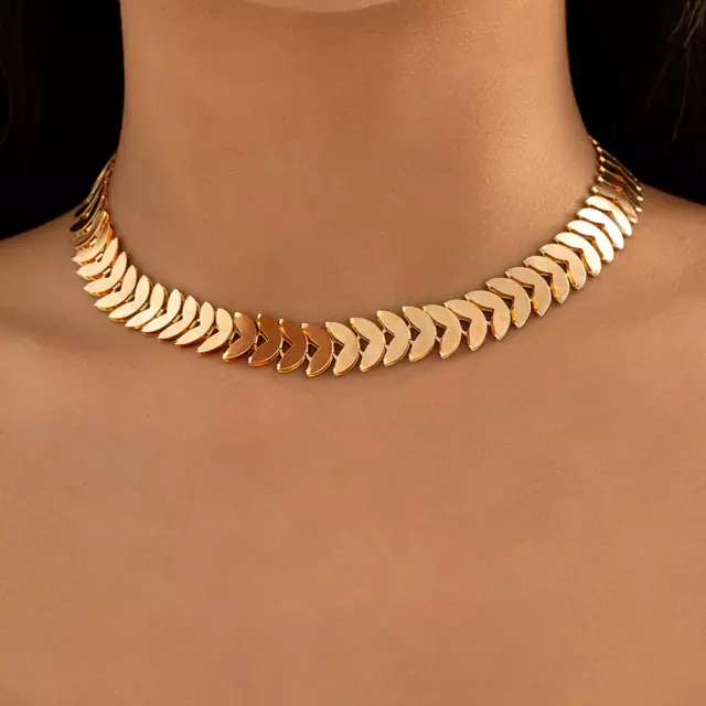 Women's Fashion Jewelry Gold Petals Weave Choker Necklace 1-226