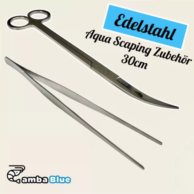 Edelstahl Pinzette Schere Aquarium Terrarium Zubehör Pflege Fische Wasserpflanze