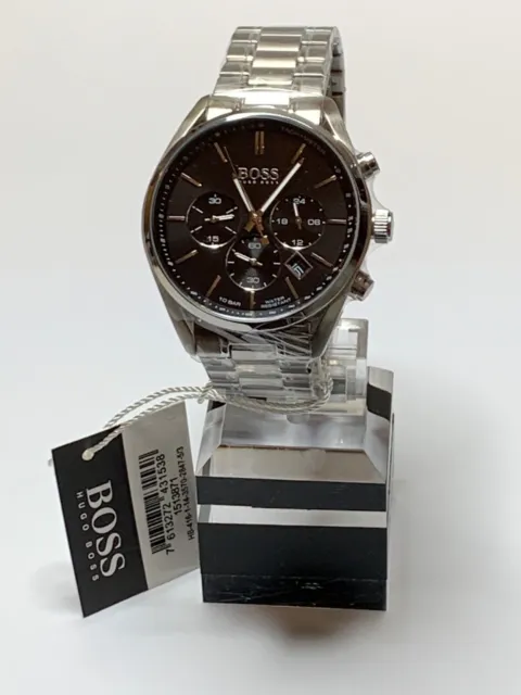 BRAND NEW HUGO Boss Champion Chronograph Watch in Silver - Model HB1513871\
