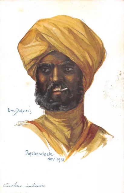 CPA GUERRE / ILLUSTRATEUR Em.DUPUIS NOS POILUS CAVALERIE INDIENNE 1914