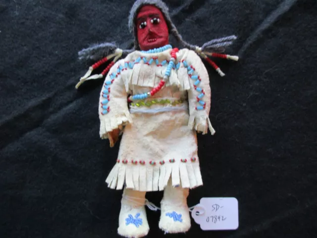 Native American Beaded Leather Doll,  From South Dakota Collector  Sd-0823*07842