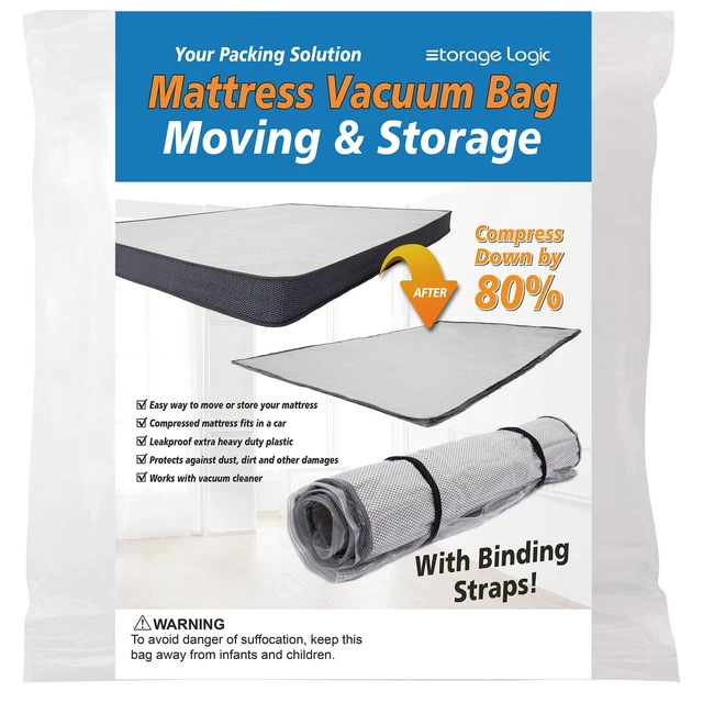 King/Cal-King Foam Mattress Vacuum Bag for Moving, Storage, Vacuum Seal