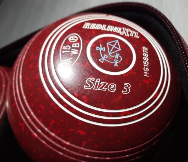 Taylor Redline- XTL Size 3 Set of Four Lawn Bowls 2 Tone Red Made in Scotland