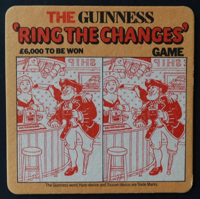 Sous-bock GUINNESS Ring the changes games 4 beermat coaster 22