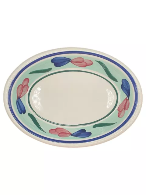 LA PRIMULA SRL Italy Blue Pink Green Oval Pasta Serving Dish Bowl $25. ...