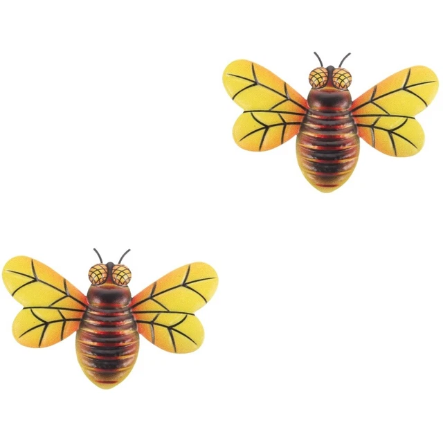 8 pcs Sturdy Metal Decorations For Fence bee ornament Bees Wall Art Outdoor Deco