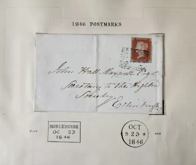 Gb Queen Victoria Sg 8 1D Red Brown ,Used On Cover To Edinburgh